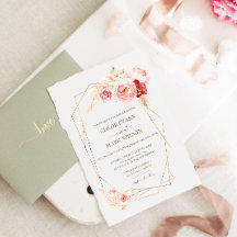 Casamento Dourado de Frame rosas e Pampas