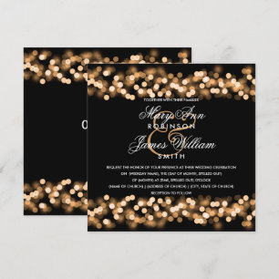 Convite Casamento Dourado de Hollywood Glam