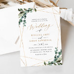 Convite Casamento Dourado de Molercola Simples Moderna<br><div class="desc">Esta elegante coleção Dourada de Rustic Greenery apresenta cores aquáticas mistas em botânica verde,  um roteiro de caligrafia moderno emparelhado com uma letra serif clássica em preto e um monograma personalizado no verso. Itens correspondentes disponíveis.</div>