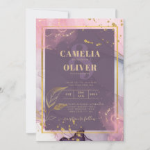 Casamento Dourado de Múrpura Roxo de Lavanda LeahG