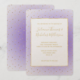 Convite Casamento Dourado de Ombre Roxo