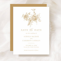 Casamento Dourado de Ornamento Floral Elegante Sal