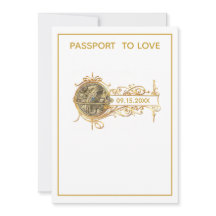 Casamento Dourado de Passaporte Branco Moderno