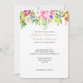 Convite Casamento Dourado de Sparkle Púrpura Floral Rosa
