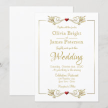 Casamento Dourado do Coração Vermelho do Quadro Br
