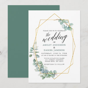 Convite Casamento Dourado do quadro das hortaliças do