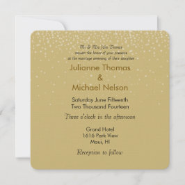 Convite Casamento Dourado Dourado Sparkles