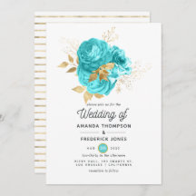 Casamento Dourado e Azul Aqua