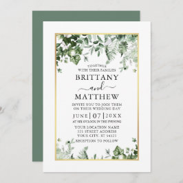 Convite Casamento Dourado e Elegante moderno Ivy Ferns Sag