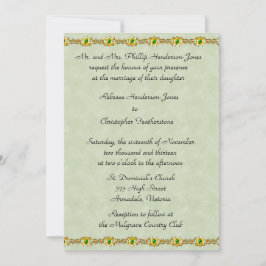 Convite Casamento Dourado e Emerald Jewel