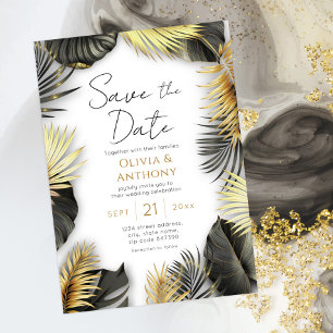Convite Casamento Dourado e negro elegante