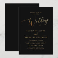 Casamento Dourado e Negro | Script Clássico Elegan