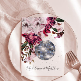 Convite Casamento Dourado Elegante Burgundy Blush Disco