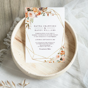 Convite Casamento Dourado Elegante Russo Geométrico do Out