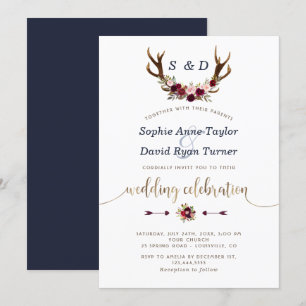 Convite Casamento Dourado entre os dois lados da Floresta 