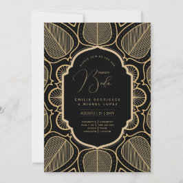 Convite Casamento Dourado Espanol Invitación Boda Elegante