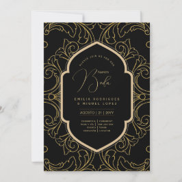Convite Casamento Dourado Espanol Invitación Boda Elegante