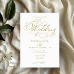 Convite Casamento Dourado Faux Foil Script Simples Elegant<br><div class="desc">Aumente sua experiência de casamento com nossa suíte de casamento de caligrafia dourada moderna, projetada para sofisticação e glamour. Personalize-o facilmente em apenas alguns cliques para criar uma celebração que reflita o seu estilo exclusivo. Se você tiver alguma dúvida, precisar de assistência ou quiser ajustar qualquer detalhe, por favor, sinta-se...</div>