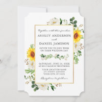 Casamento Dourado Floral Branco