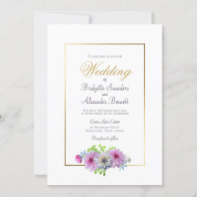 Casamento Dourado Floral Elegante Rosa