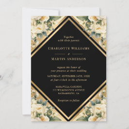 Convite Casamento Dourado Geométrico Geométrico Legant Ivo