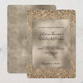 Convite Casamento Dourado Glam Glitzy Glitter
