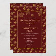 Casamento Dourado Leaf Burgundy Marsala