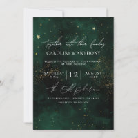 Casamento Dourado Mágico de Cor Verde Escura