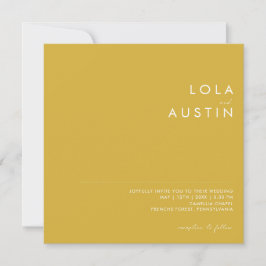 Convite Casamento Dourado Minimalista Moderno