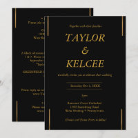 Casamento Dourado PERSONALIZÁVEL Preto