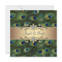 Casamento Dourado Real de Peacock Indiano Emerald 