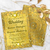 Casamento Dourado Real Judeu Ornamentado Elegante