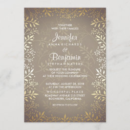 Convite Casamento Dourado Respiração do Bebê