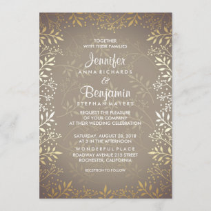 Convite Casamento Dourado Respiração do Bebê