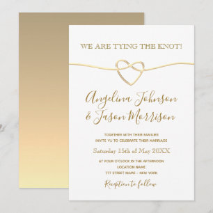 Convite Casamento Dourado Romântico