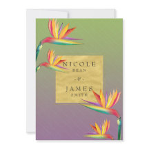 Casamento Dourado Roxo e Verde do Pássaro do Paraí