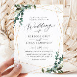 Convite Casamento Dourado Simples e Moderno de Aquarela Ve<br><div class="desc">Esta elegante coleção Dourada de Rustic Greenery apresenta cores aquáticas mistas em botânica verde,  um roteiro de caligrafia moderno emparelhado com uma letra serif clássica em preto e um monograma personalizado no verso. Itens correspondentes disponíveis.</div>