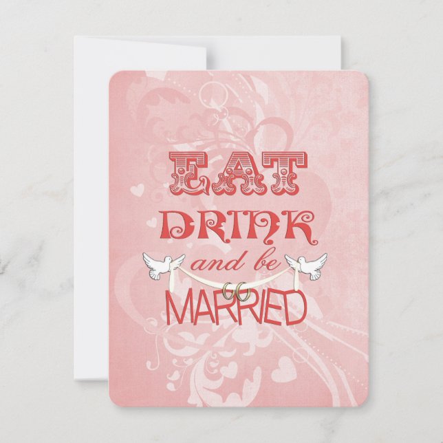 Convite Casamento Doves em pêssego (Frente)