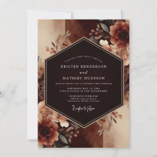 Convite Casamento Dramático Outonal de Ferrugem