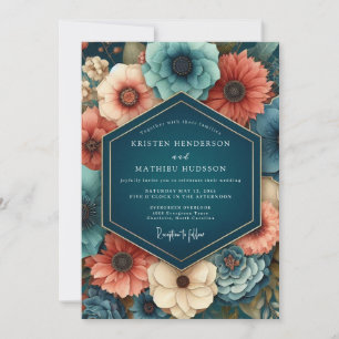 Convite Casamento Dramático Safira Paprika