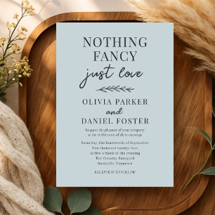 Convite Casamento Dusty Blue Nada de Luxo, Só Amor