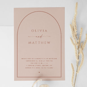 Convite Casamento Dusty Peach Taupe   Foto Moderna + QR