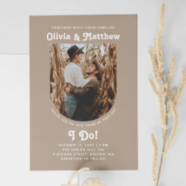 Convite Casamento Dusty Taupe | Foto de Arco Neutro Românt