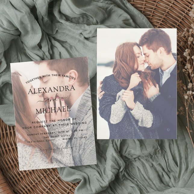 Convite Casamento e Tipografia de Fotografias Transparente (Criador carregado)