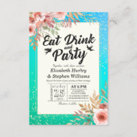 Casamento EAT Drink e Partido Teal Dourado Pontos