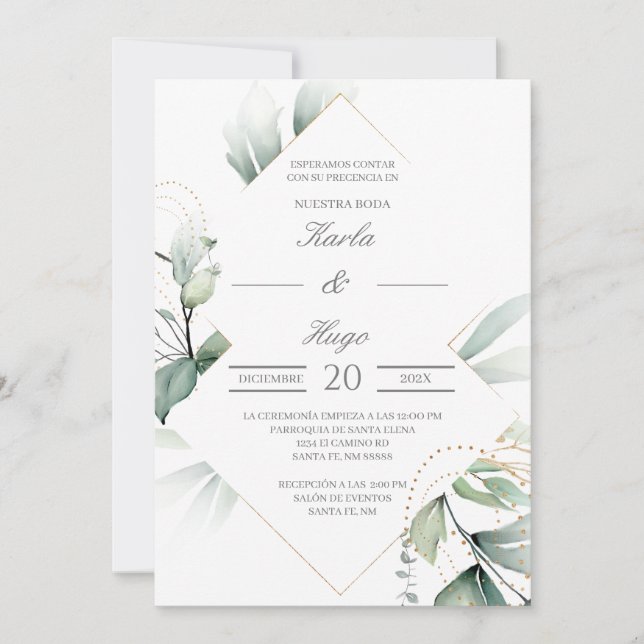 Convite Casamento ecologicamente correto (Frente)