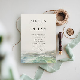 Convite Casamento Ecru Elegante Ecru Piscina  de Costeira 