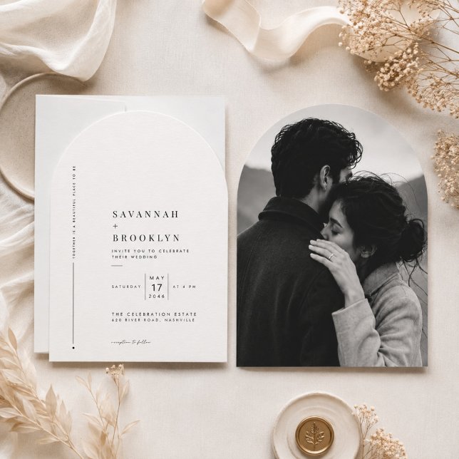 Convite Casamento Editorial Arco Moderno (Criador carregado)