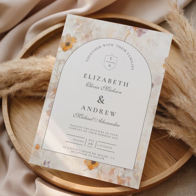 Convite Casamento Editorial Wildflower (Criador carregado)