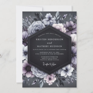 Convite Casamento Elegância Floral Ameixa Moody